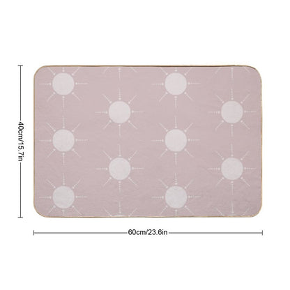 Pretty Polka Dots Sun Pattern Boho Aesthetic In Muted Colors Gray Pink  High-Traffic Bath Mat