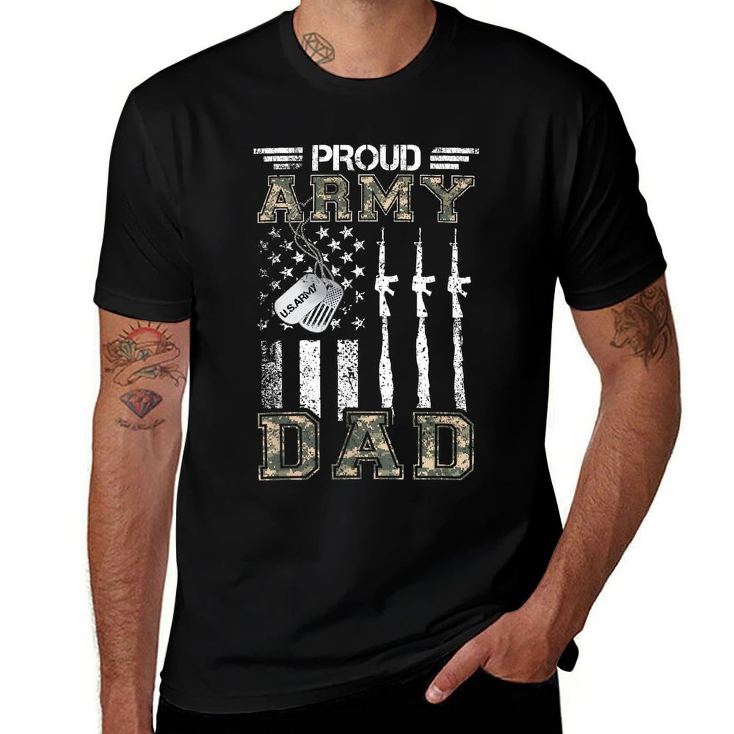 Proud Army Dad US Army Dad Gifts Army Graduation Dad  Cotton T-Shirt