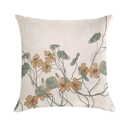 Winding - Floral Watercolour Soft Shrink-Resistant Throw Pillow