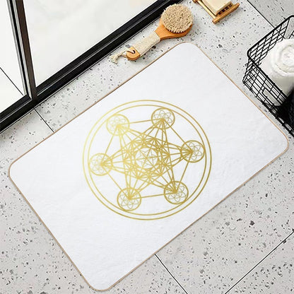 Metatron Cube Sacred Geometry Mandala Healing Protection Amulet  Slip-Resistant Bath Mat