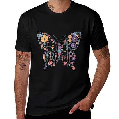 Subtle Anti Trump Butterfly 86 47 Floral Boho Style  Rolled Sleeves T-Shirt