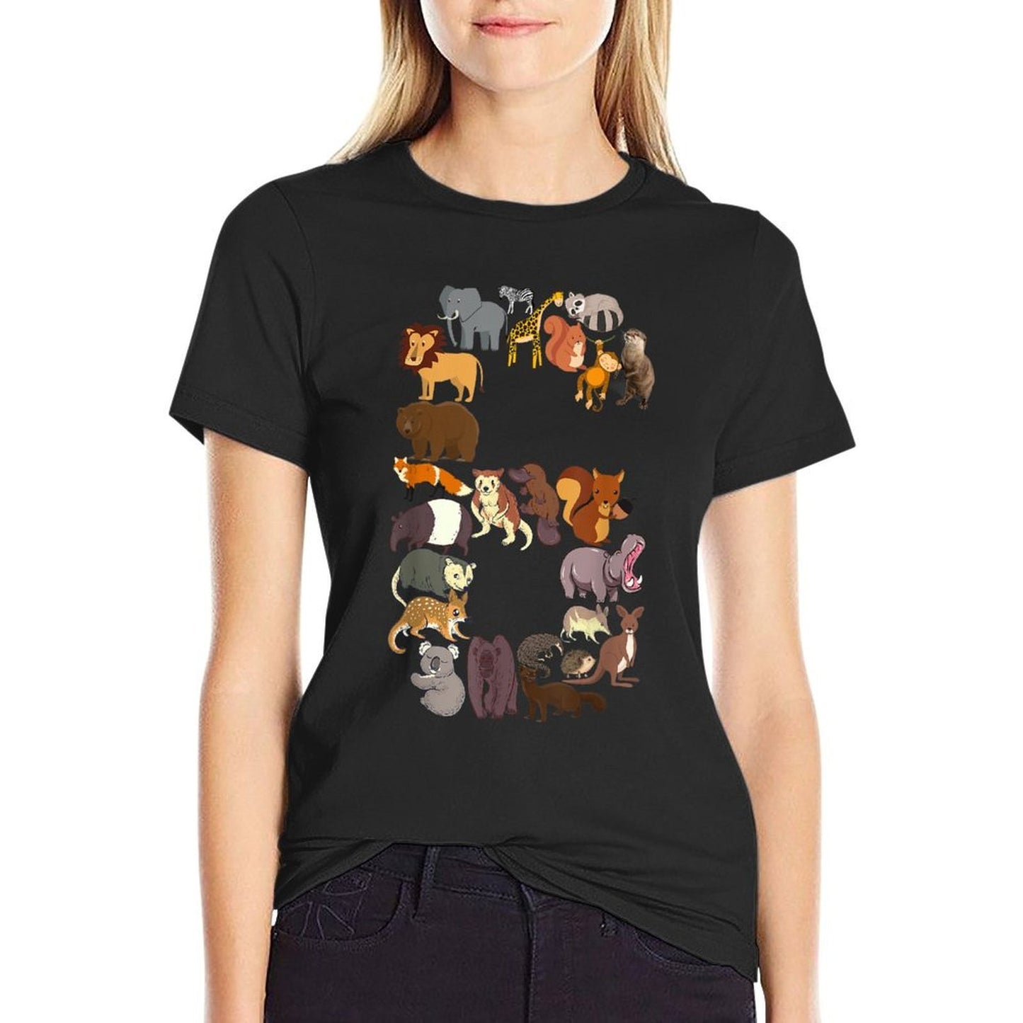 Fun 6th Birthday Safari Zoo Animals Figures Kids 6 Years Old  Vintage-inspired T-Shirt