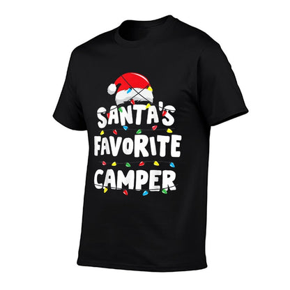 Camper Camping Christmas Santas Favorite Funny Xmas  Trendy Pattern T-Shirt