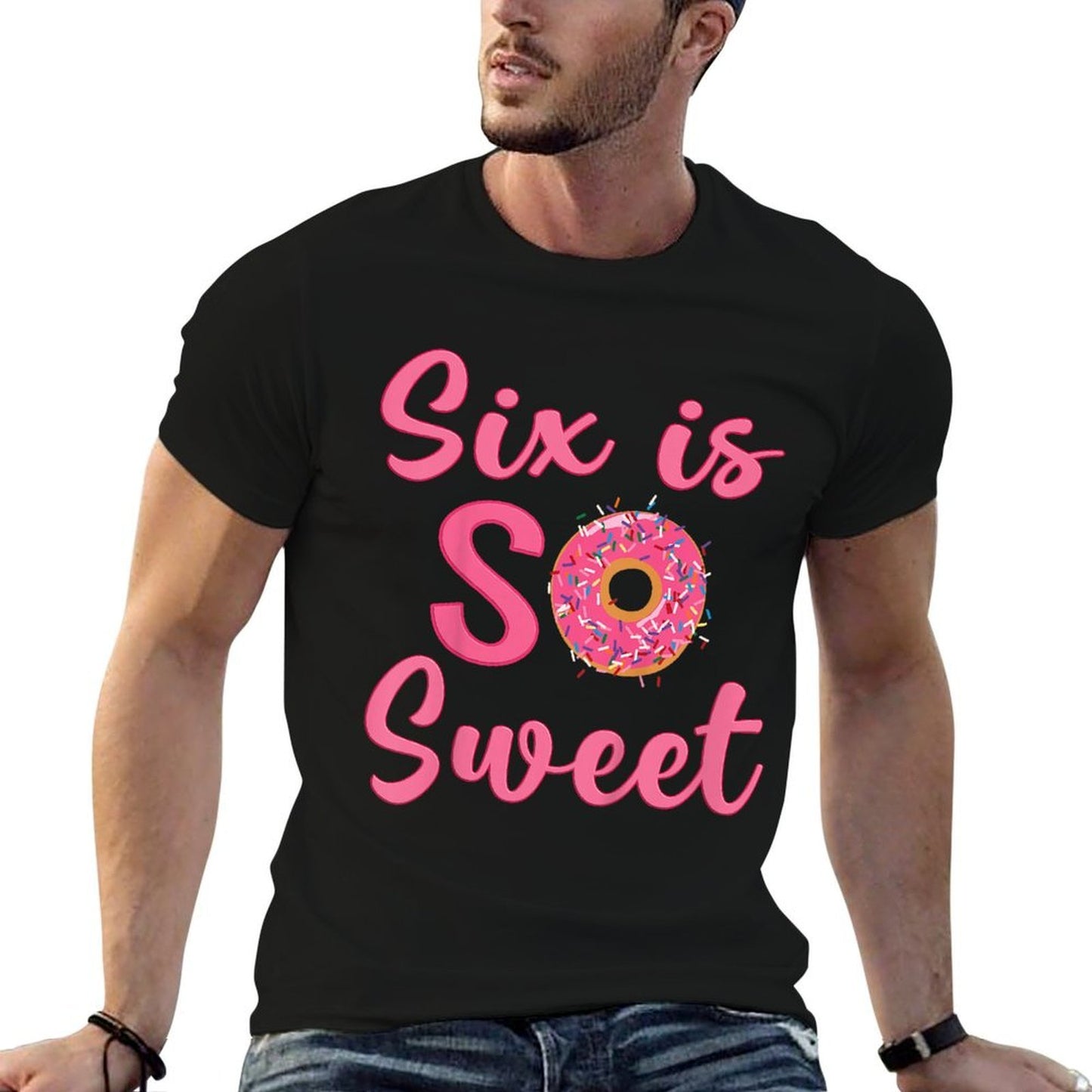 Kids 6th Donut Birthday Party Six Year Old Sweet Girl  Lightweight T-Shirt