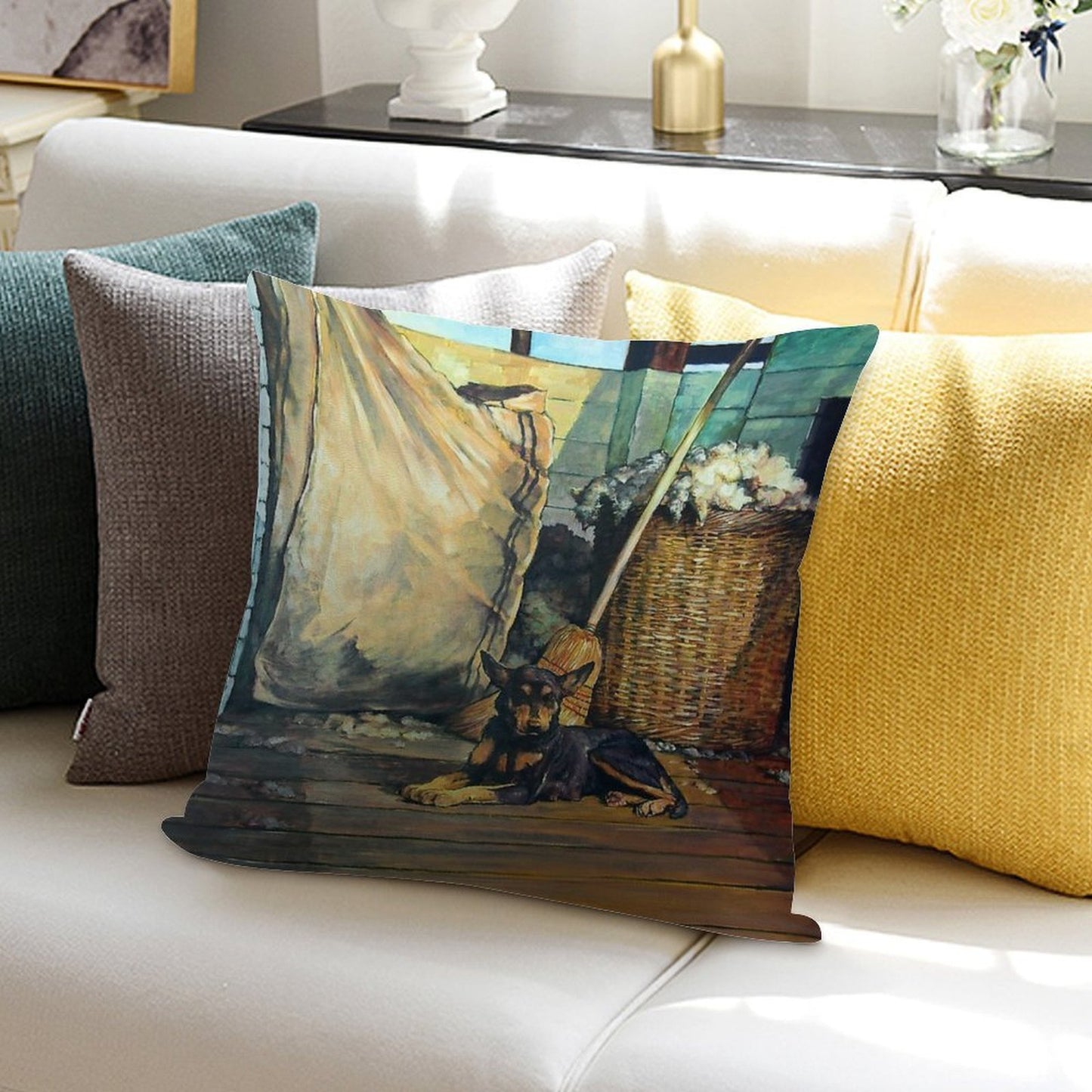 The Master of The Shed - Australian Kelpie Series Soft Skin-Friendly Throw Pillow