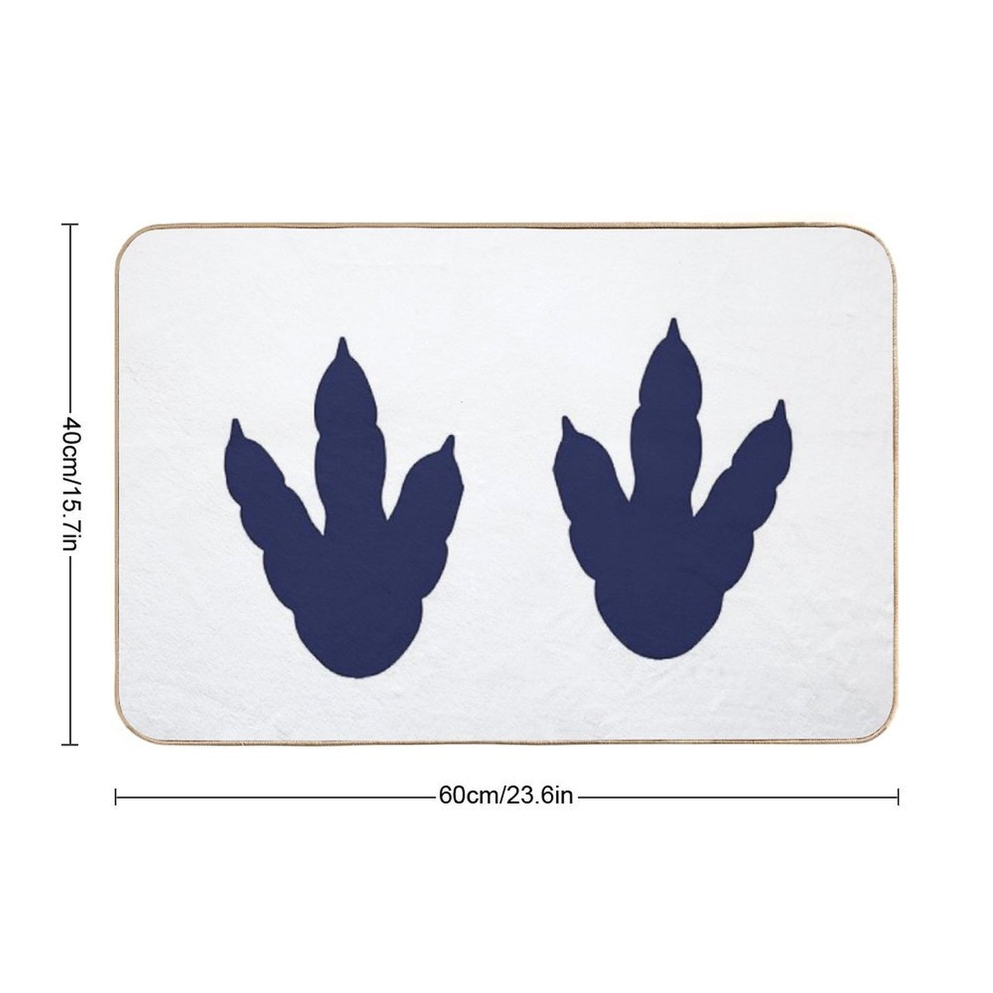 Dinosaur Feet  Dino Footprints  Navy Blue  Long-Lasting Bath Mat