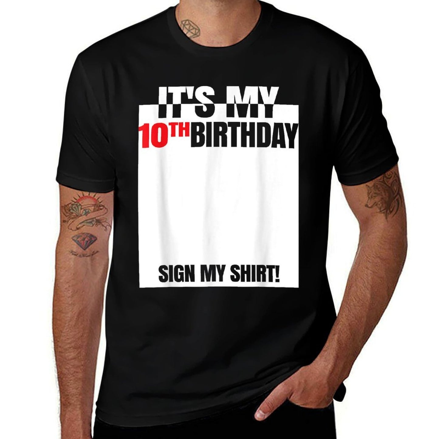 It's My 10th Birthday Party 10 Years Old Boy Girl Sign My  Stretchy T-Shirt
