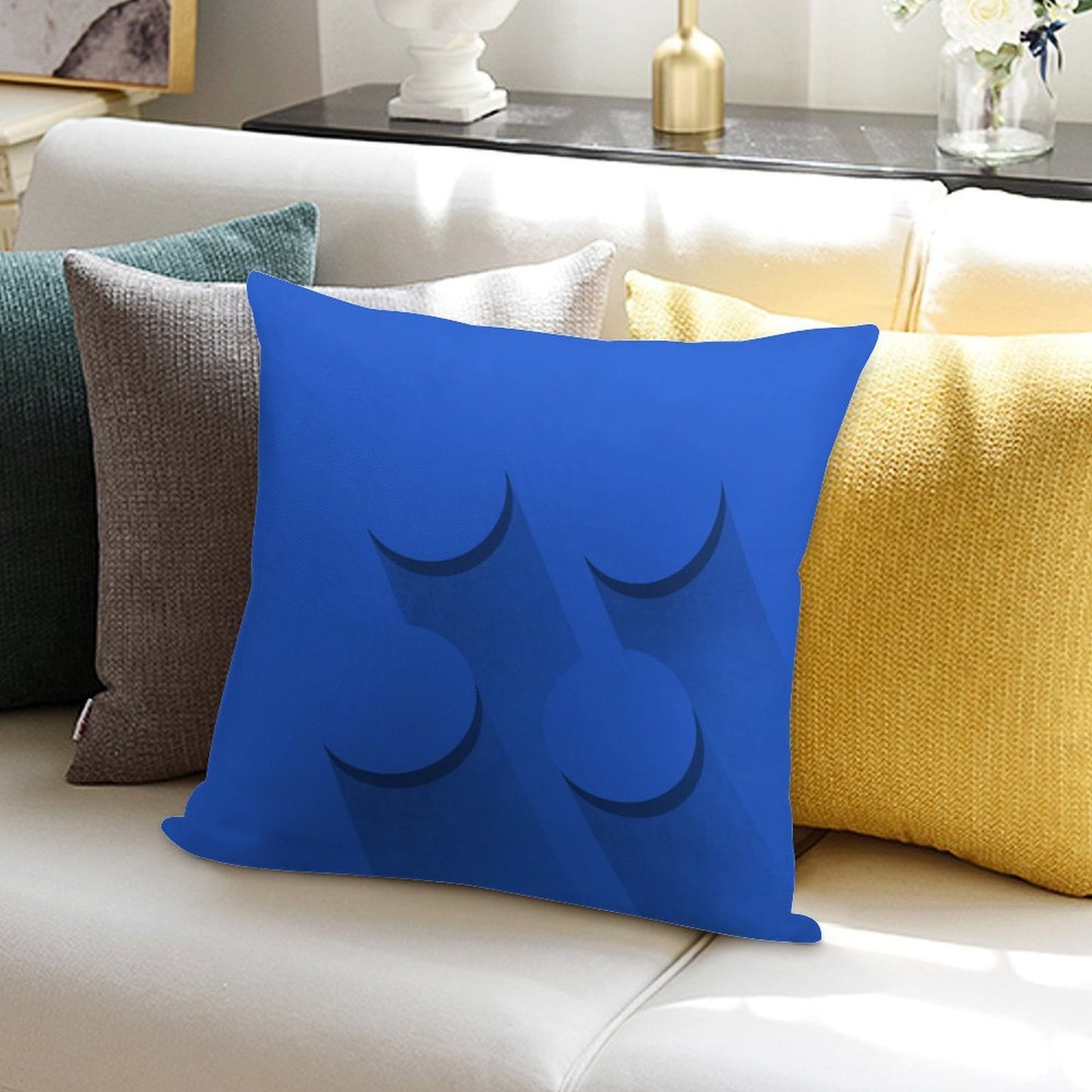 Blue Brick Soft Home Decor Throw Pillow