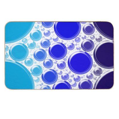 Aqua Blue Bubble Polka Dots Abstract Pattern  Toxin-Free Bath Mat