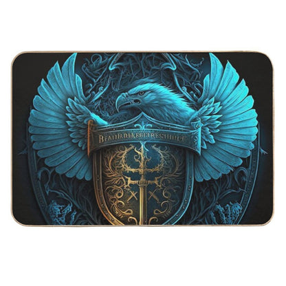 Blue Eagle with Sword & Shield  Non-Slip Bath Mat