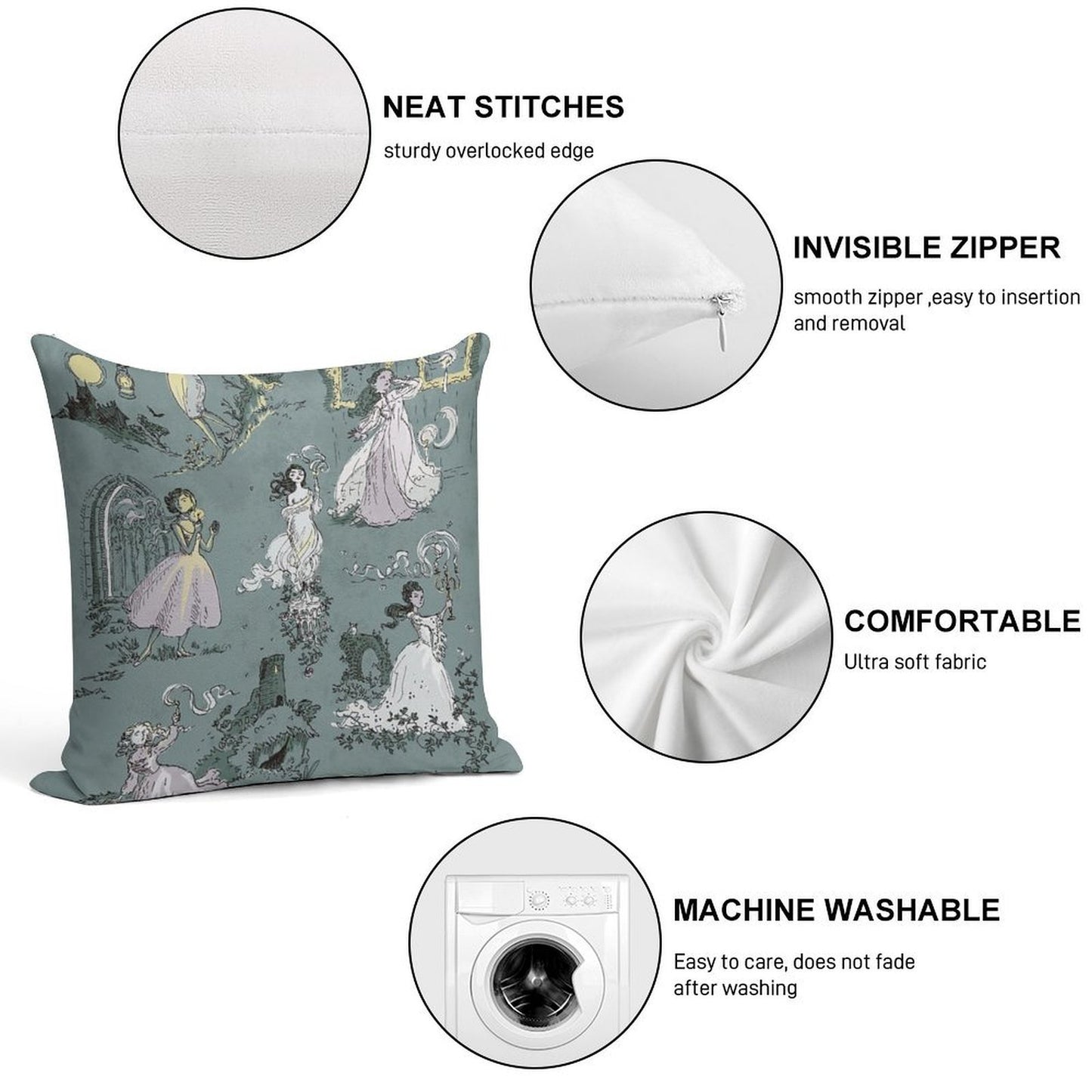 Girls Running From Houses Soft Ultra-Soft Texture Throw Pillow