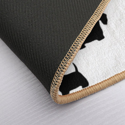 Scottish Terrier Silhouette(s) Black Scottie Dog  Absorbent Bath Mat