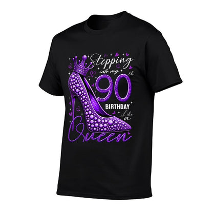 90 Year Old Gifts High Heels Stepping Into My 90th Birthday  Slim-fit Cut T-Shirt