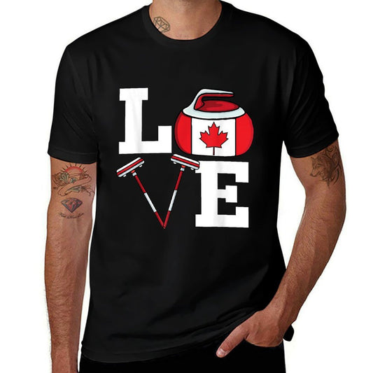 Canada Curling Broom Winter Ice Sports Canadian Curling  Graphic-printed T-Shirt