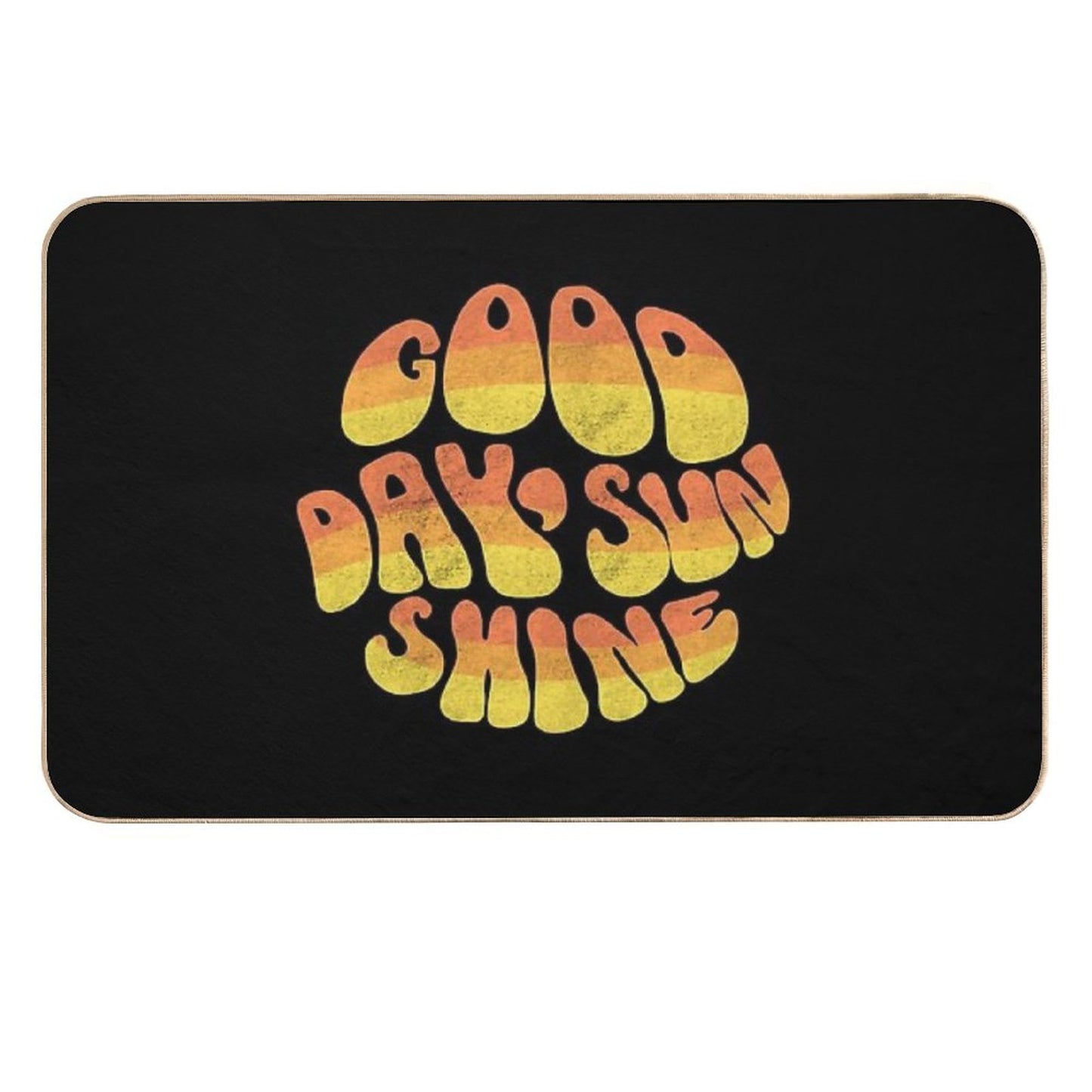 Good Day, Sunshine - Vintage Letters  Absorbent Bath Mat