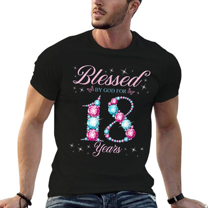 Blessed By God For 18 Years Old 18th Birthday Woman Queen  Affordable Price T-Shirt