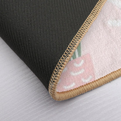 Cute Cacti on Pink Background  Absorbent Bath Mat