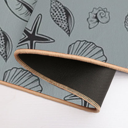 The Dark Sage Green Shells  Anti-Trip Bath Mat