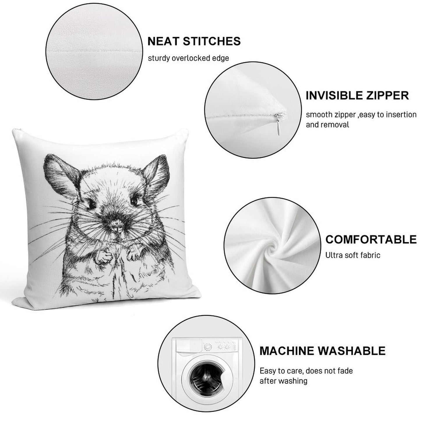 Chinchilla My Love Soft High-Density Material Throw Pillow