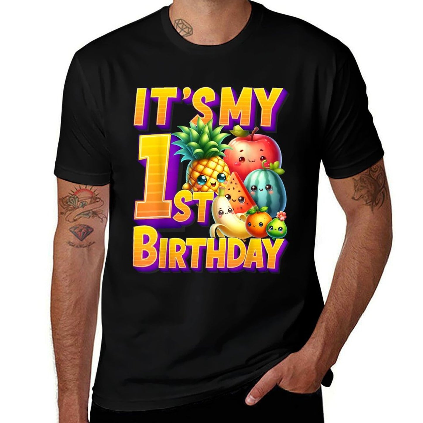 Fruit Birthday 1 Year Old Boy Girl Its My 1st Birthday Fruit  Vintage-inspired T-Shirt
