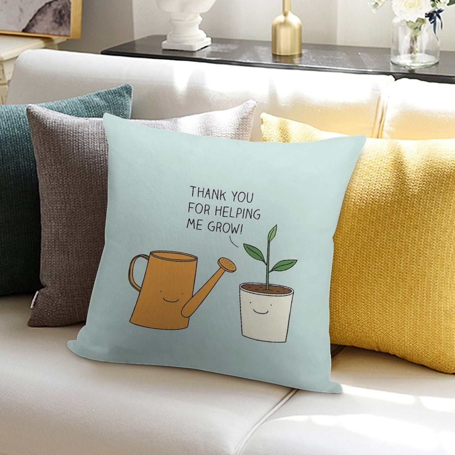 Thank You for Helping Me Grow! Soft Bedroom Essential Throw Pillow