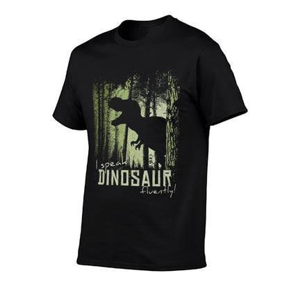 I Speak Dinosaur Fluently! T-Rex Shadow in Twilight Forest  Slim-fit Cut T-Shirt