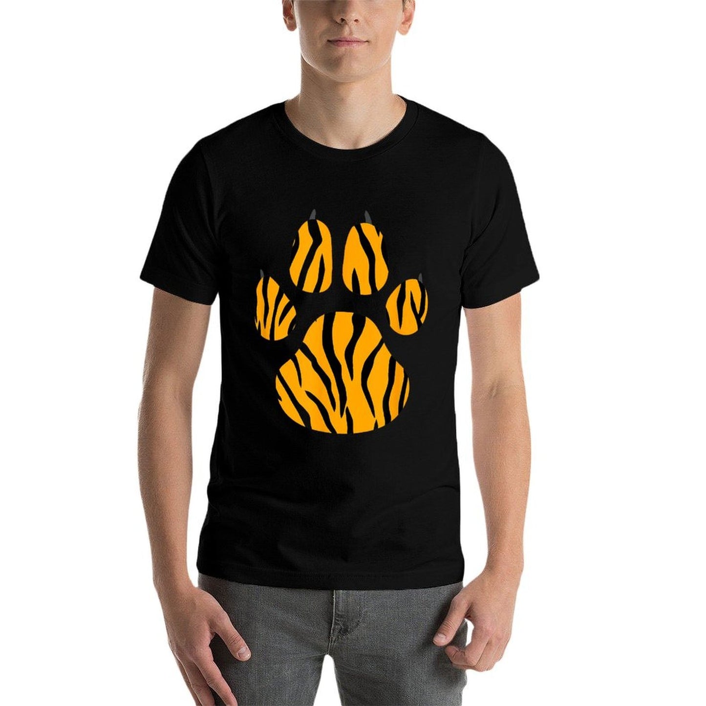 Cool Animal Tiger Print Paw  Relaxed-fit T-Shirt